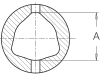 Bondioli & Pavesi Profilgabel 100 Baugröße 2, Profil Dreikant 36 mm, Außenrohr, Weitwinkel, 208026873