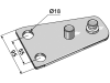Industriehof® Messerhalter 160 x 95 x 3,5 mm, Bohrung 18 mm, für Mähwerk Claas Corto, Fortschritt