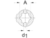 Walterscheid Nabengabel "NG" W Baugröße 2200, Profil 1 3/8" 6, mit Spannstiftbohrung, 1041299