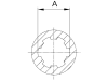 Walterscheid Weitwinkelanschlussgabel "ASGE" WW80° Baugröße 2380, Profil 1 3/8" 6, mit Ziehverschluss, 1134548