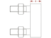 Walterscheid Adapter "ZWL303L" 110 x 60 x 35 mm, M 20, für Zwangslenkung Easy Fit Steering System, 8004978