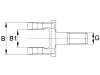 Walterscheid Gabelstangensatz, L 65 mm, L1 23 mm, M 24, Agraset 378, für Stabilisatoren mechanisch, 1201026