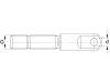 Walterscheid Stangenkopf Kat. 3, B 39,5 mm, D 25,1 mm, L 165 mm, M 36 x 3 Rechtsgewinde, für Gabelgelenkkopf Spindeloberlenker SOLH-B, 1309705