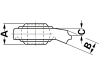 Walterscheid Anschweißende Kat. 3/2 Ø x B 28 x 45 mm, gebogen, für Unterlenker, 1202296