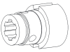 Walterscheid Nabe, Profil 1 3/4" 6, Verschluss Klemmbrücke KB, für Freilaufkupplung F5/2, 1178132