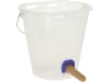 KERBL Kälbertränkeeimer 8 l rund mit FixClip-Ventil und Naturkautschuk-Sauger , Kunststoff (lebensmittelecht), weiß; transparent, 14235