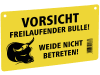 KERBL Warnschild "Vorsicht freilaufender Bulle - Weide nicht betreten", Kunststoff, 446510