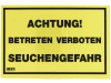 KERBL Warnschild "Achtung! Betreten verboten, Seuchengefahr", Kunststoff, 29641