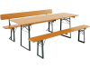 RUKU Bierzeltgarnitur 3-tlg., 220 cm, 75 cm breiter Tisch   Kiefer lasiert 3-teilig, in verschiedenen Ausführungen