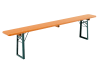 RUKU Bierzeltgarnitur 3-tlg., 220 cm, 80 cm breiter Tisch 1 Tisch + 2 Bänke ohne Lehne  Kiefer lasiert 3-teilig