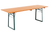 RUKU Bierzeltgarnitur 3-tlg., 220 cm, 75 cm breiter Tisch 1 Tisch + 2 Bänke mit Lehne  Kiefer lasiert 3-teilig