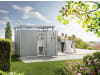Biohort Gerätehaus HighLine H2 275 x 195 cm quarz-grau; metallic  Geräteschuppen, Gartenhaus Metall