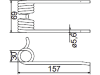 Pöttinger Pick-up Zinken "Durastar" 157 x 69 x 5,6 mm für Ladewagen Jumbo 6000, 6600, 7200, 8000, SK07989-0548+1