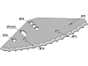 Industriehof® Messer 560 x 190 x 5 mm, halbrund, gezahnt, neue Ausführung für Futtermischwagen, Mayer Siloking, 70-271