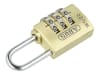 ABUS Zahlenschloss 165/20 Messing-Vorhängeschloss, Zahlencode, Kofferschloss / Spindschloss