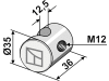 Industriehof® Stielhalter Ø 35 mm, Gewinde M 12 für Grubberstiel Carre', 1.10.1094
