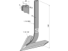 Industriehof® Hackscharstiel 348 x 30 x 10 mm, mit Schar 180 mm, für Steketee, 1.10.1097