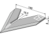 Industriehof® Hackschar, Arbeitsbreite 140 mm, zum Anschweißen für Steketee, 1.10.1099