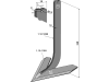 Industriehof® Hackscharstiel 348 x 30 x 10 mm, mit Schar 220 mm, für Steketee, 1.10.1161