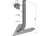 Industriehof® Hackscharstiel 348 x 30 x 10 mm, mit Schar 240 mm, für Steketee, 1.10.1162