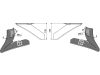 Industriehof® Winkelmesser links/rechts 120 mm, für Hackgerät Einböck, Schmotzer