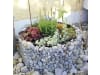 bellissa Gabionen-Hochbeet Basic rund inklusive Trennfolie 81 x 81 x 40 cm  silver , Füllmenge 140 l