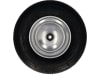 Knochenmuß Komplettrad 400x100, 4.80/4.00-8 4 PR Rille, Felge Stahlblech, silber lackiert, Kugellager, Nabe 100 x 17 mm
