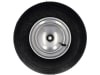 Knochenmuß Komplettrad 400x100, 4.80/4.00-8 4 PR Rille, Felge Stahlblech, silber lackiert, Kugellager, Nabe 100 x 17 mm