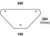 Heckscheibe, klar, unten, Form Trapez, für Case IH 600, 700, 800, 900, 1000, Kabine Comfort 2000