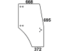 Türscheibe, klar, rechts, für Deutz-Fahr Agrofarm, Agroplus, Kabine Agrofarm; Agroplus