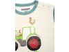 Fendt Sweatshirt für Babys 100 % Bio-Baumwolle weiß; türkis, Aufdruck Little Farmer, Traktor und Huhn