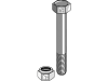 Industriehof® Sechskantschraube M 18 x 2,5 x 130 - 10.9 mit Sicherungsmutter für Dragone, 63-18130