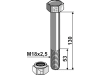 Industriehof® Sechskantschraube M 18 x 2,5 x 130 - 10.9 mit Sicherungsmutter für Dragone, 63-18130