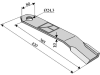 Industriehof® Schlegelmesser rechts 420 x 80 x 10 mm, Bohrung 24,3 mm, für Rübenroder Humus HK 2000, HKP 3000, HKN 950, 63-IND-34-AR