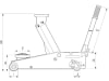 KUNZER Rangierwagenheber 2 t, hydraulisch, für Fahrzeuge mit einer Bodenfreiheit ab 75 mm, WK 1075 FSH