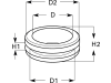 Herth + Buss Gummitülle doppelseitig, Ø 6 x 8,5 mm; 15 mm, Höhe 10 mm, PVC (Polyvinylchlorid), 50 280 410