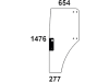 Türscheibe, grün, links, Siebdruck für John Deere 5300, 5400, 5500, 5310, 5410, 5510