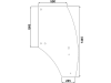 Türscheibe, grün, rechts, für John Deere 5000, 6000