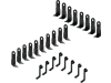 Maschio Y-Messer Set mit 188 St. links/rechts für Mulchgerät Gemella 620, T40005142R/T40005143R/M02400401R