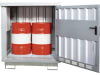 BAUER® SÜDLOHN Gefahrstoffdepot "GD-E 2" für zwei 200 Liter-Fässer, mit Gitterrost, 4495-31-0000-7