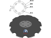 NIAUX 200 Eggenscheibe 560 x 4 mm, LK 1 80 mm/LK 2 110 mm, gewölbt, gezahnt, mit flachem Ansatz, für Agrisem, 31-0590