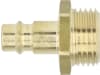 Druckluftstecker R 1/2" AG, NW 7,2 mm, Messing, Abdichtung durch PVC-Dichtring