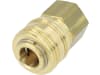 Druckluftmuffe R 1/4" IG, NW 7,2 mm, Messing, Ventilart einseitig absperrend