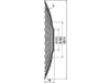 NIAUX 200 Eggenscheibe 610 x 5 mm, LK 80/110 mm, gewölbt, gewellt, gezahnt, für Agrisem, 31-1029