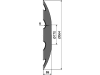 NIAUX 200 Eggenscheibe 568 x 6 mm, LK 140 mm, ZB rund, 95,0 mm, gewölbt, gezahnt, flacher Ansatz, für Dal-Bo, 31-0744