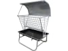 KERBL Heuraufe 115 x 131,5 x 81 cm mit Dach, Metall feuerverzinkt, für Kälber, Ziegen, Schafe und Wild, kleine Ballen und loses Heu, 291347