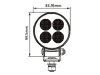 LED-Arbeitsscheinwerfer 2.556 lm 24 W, 9 – 36 V DC, 4 LEDs, oval, 098 174 046