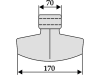 Industriehof® Hammerschlegel Arbeitsbreite 170 mm, Bohrung 16,5 mm, Einbaumaß 70 mm, für Mulcher: Chabas, Fischer, HMF Frei, Palladino, Tünnissen & Stocks, Rotoram, Votex, 63-M-1