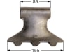 Industriehof® Hammerschlegel Arbeitsbreite 155 mm, Bohrung 20,5 mm, Einbaumaß 86 mm, für Mulcher: Fehrenbach, Kuhn, Nobili, Willibald, 63-RM-2