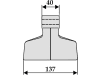 Industriehof® Hammerschlegel Arbeitsbreite 137 mm, Bohrung 18,5 mm, Einbaumaß 40 mm, für M.E.A.A.T., Omarv, 63-RM-6-18